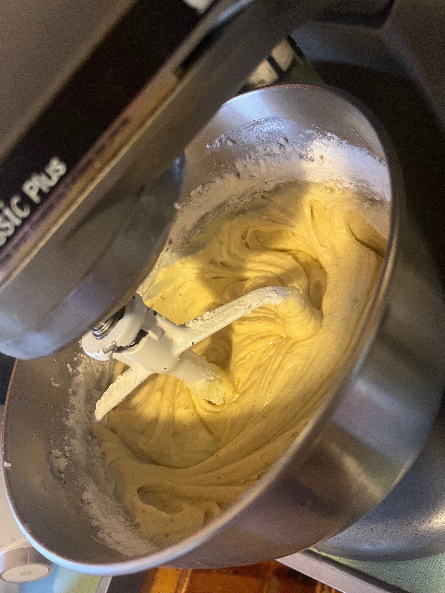 Batter in mixer