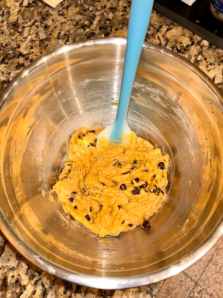Batter with chocolate chips