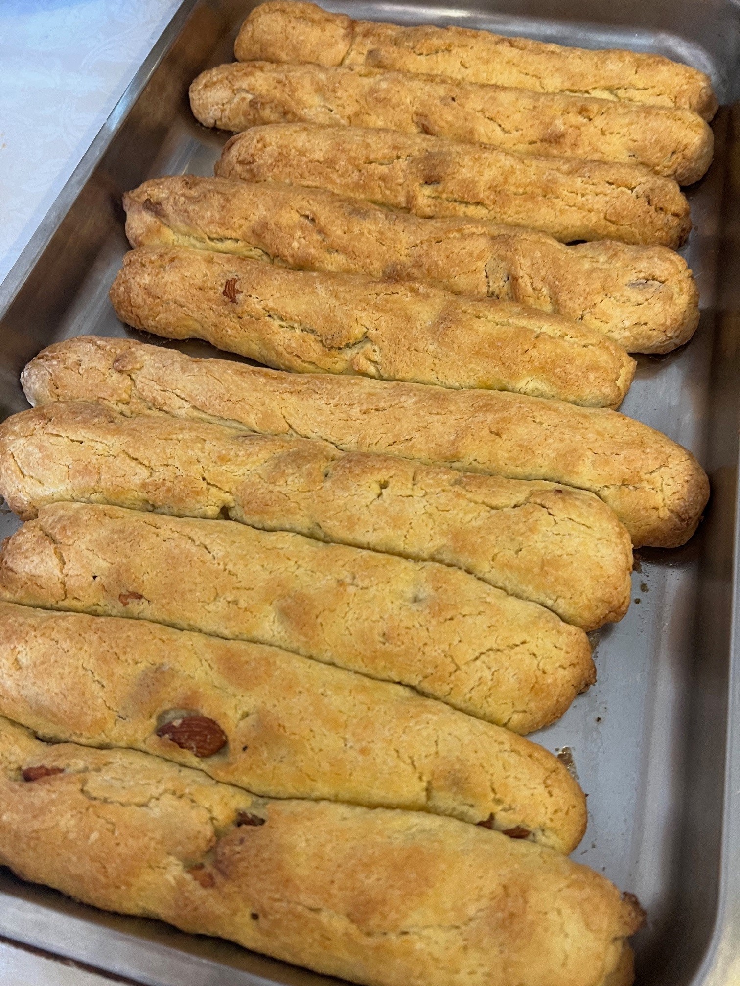 Biscotti after first bake