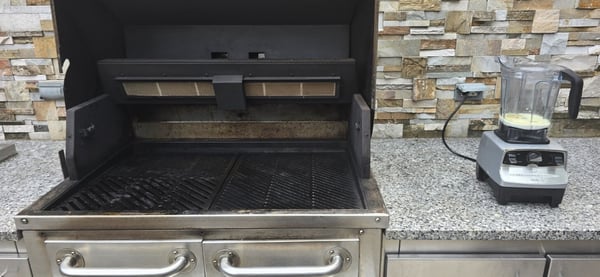 Blender next to grill