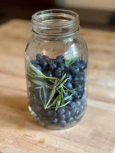 blueberries in jar
