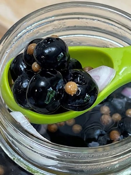 blueberries in spoon