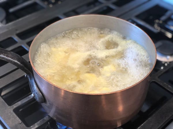 boiling sliced ginger