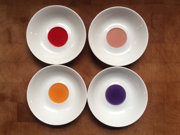 bowls with dye