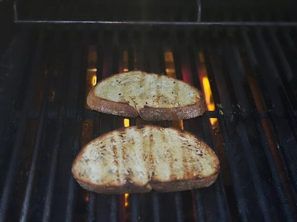 Bread on grill