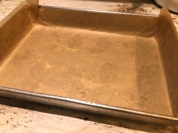 brownie pan with parchment