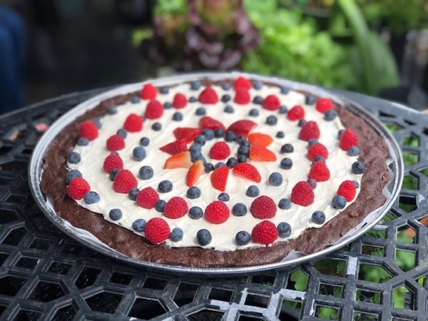 brownie with fruit