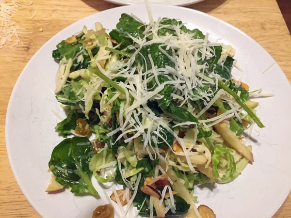 brussels sprout salad plated