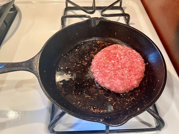 Burger in pan