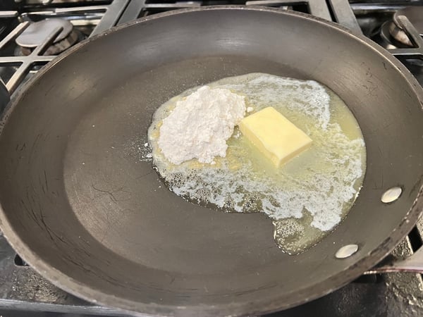 butter and flour in skillet