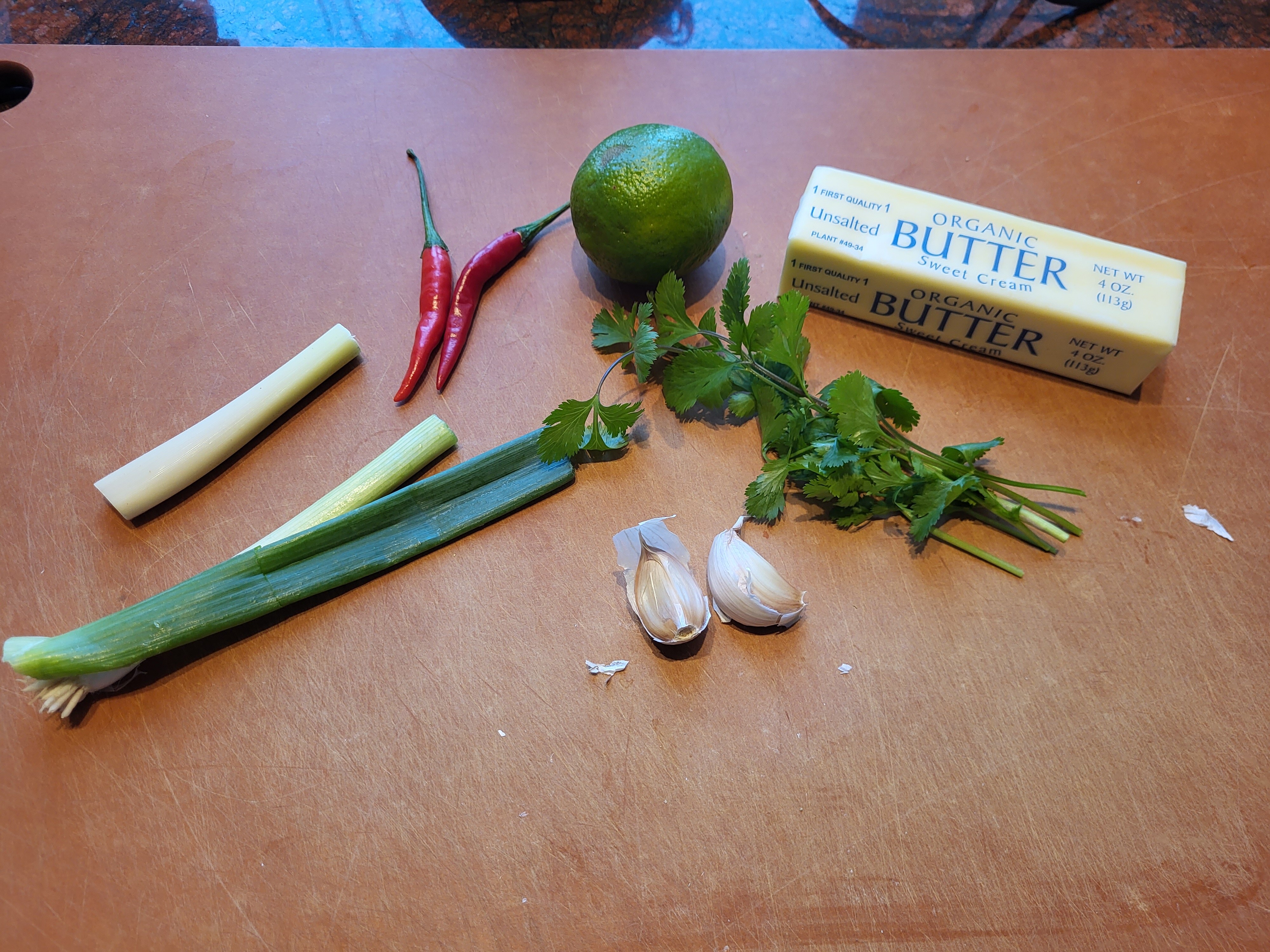 Ingredients for compound butter