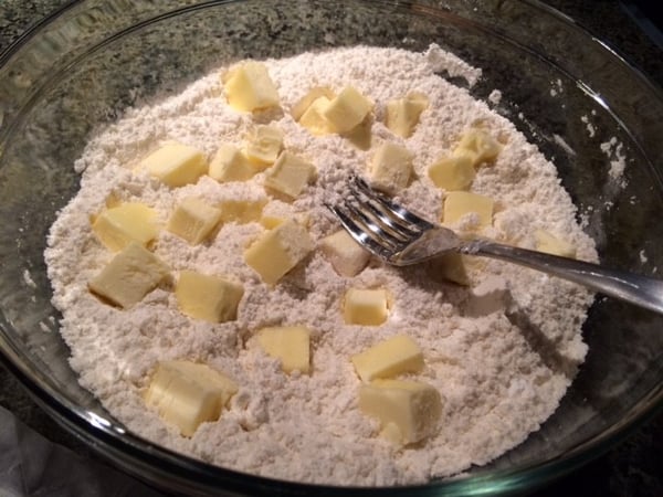 butter and dry ingredients