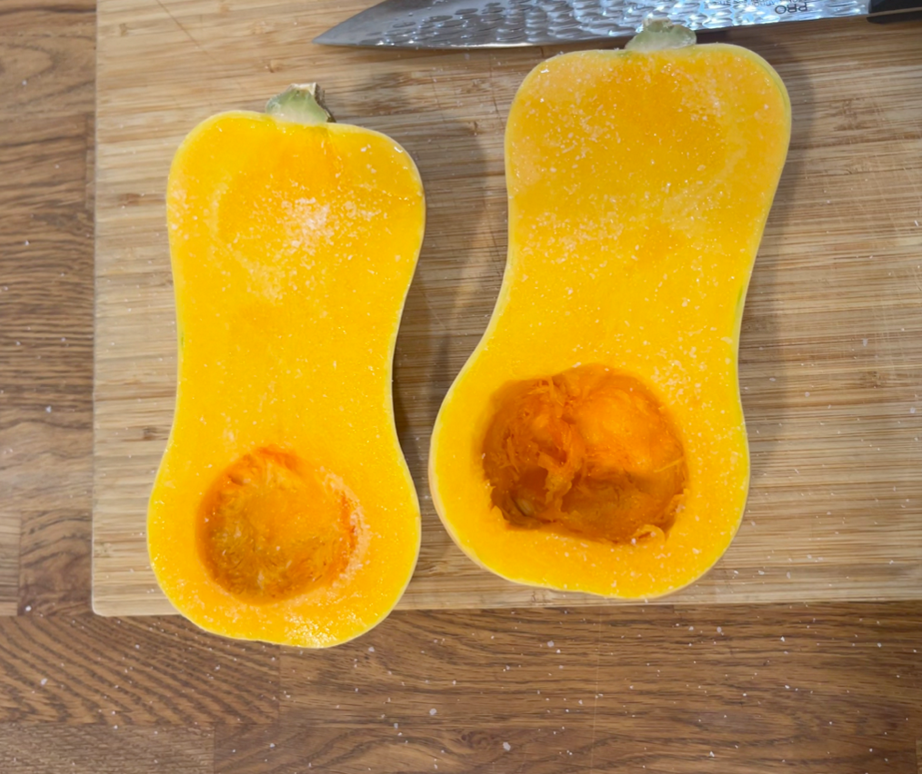 Butternut squash cut