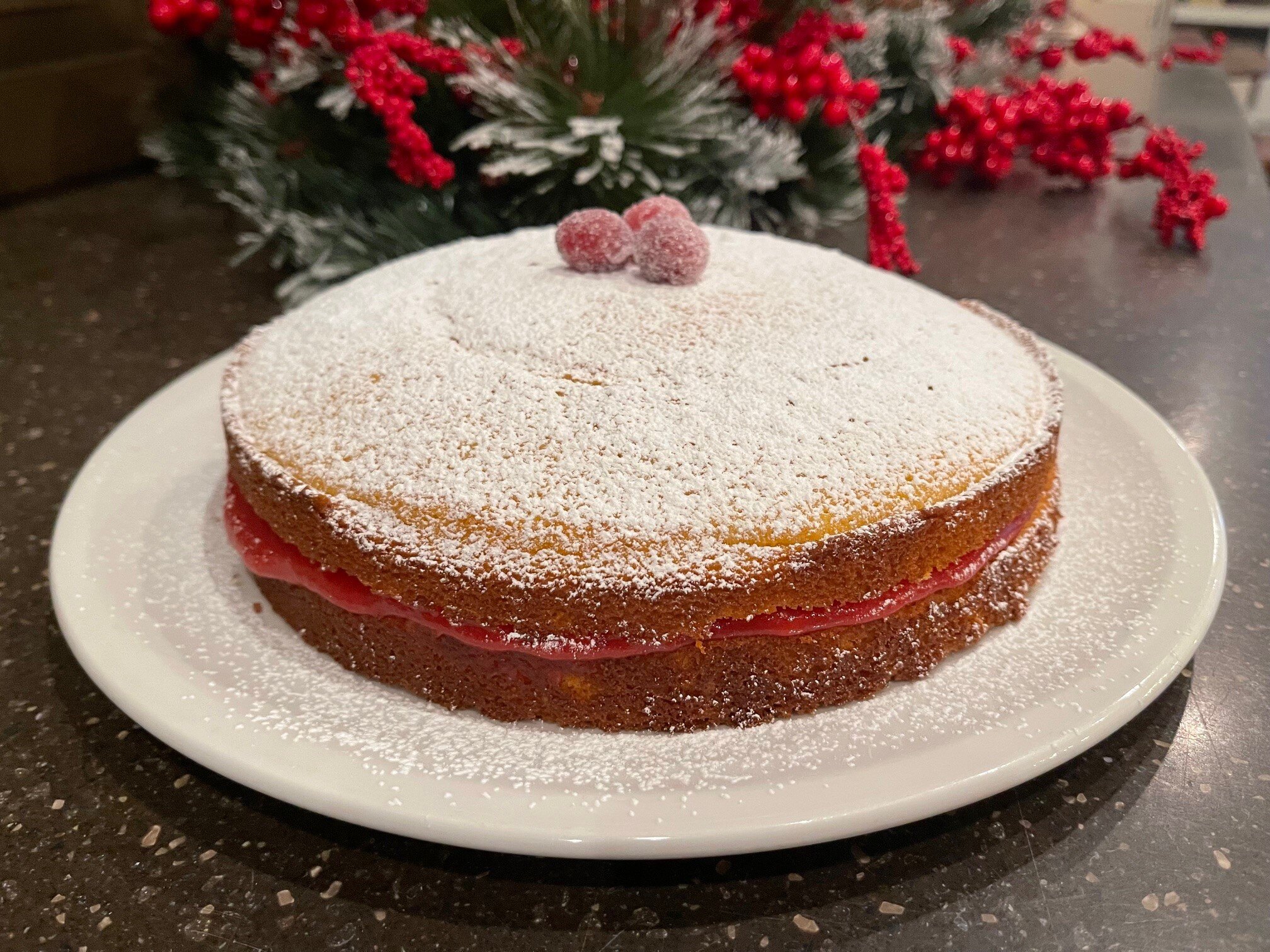 Cranberry Curd Cake