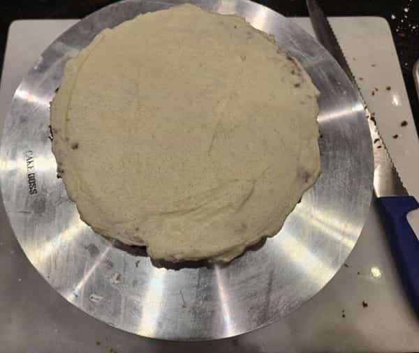 Cake covered in frosting