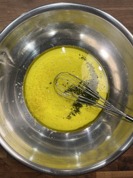Cake mise in bowl