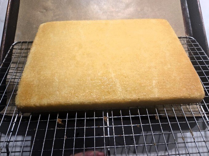 Cake on rack