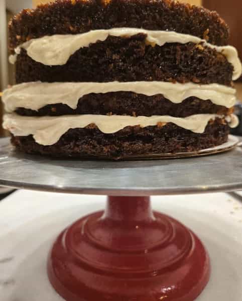 Cake with layers of frosting