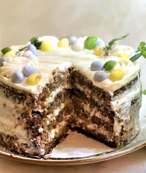 Easter cake sliced