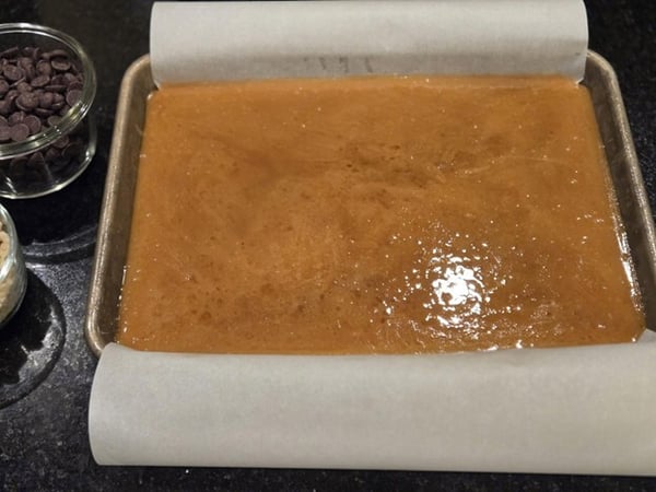 Caramel in pan
