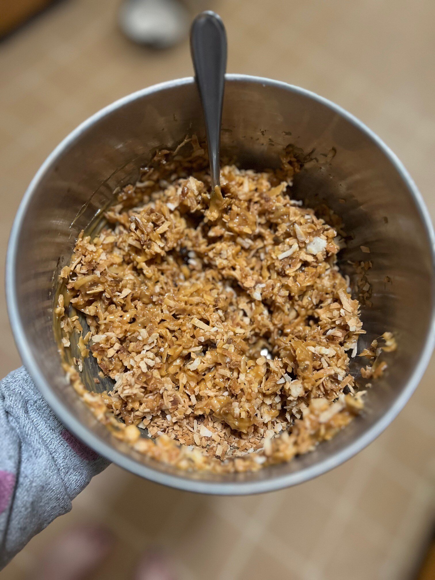 Caramel mixed with coconut