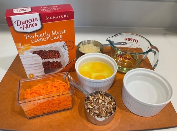 Carrot cake mise en place