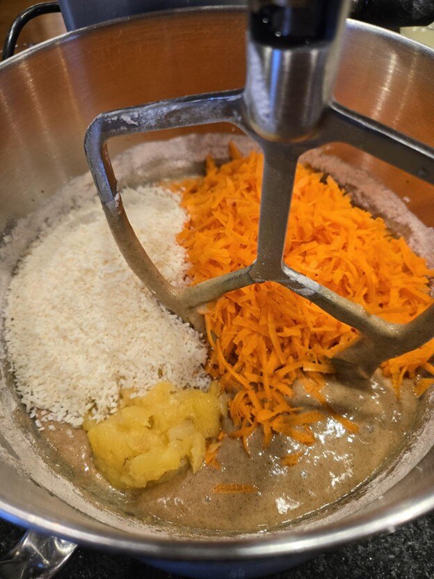 Carrots into batter