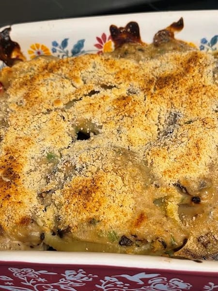 casserole with bread crumbs