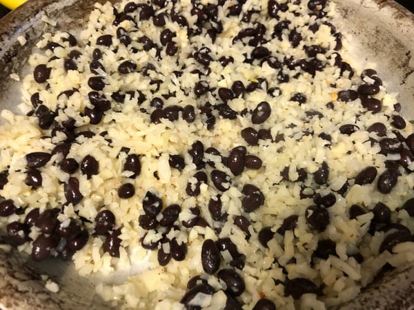 cauliflower rice and beans