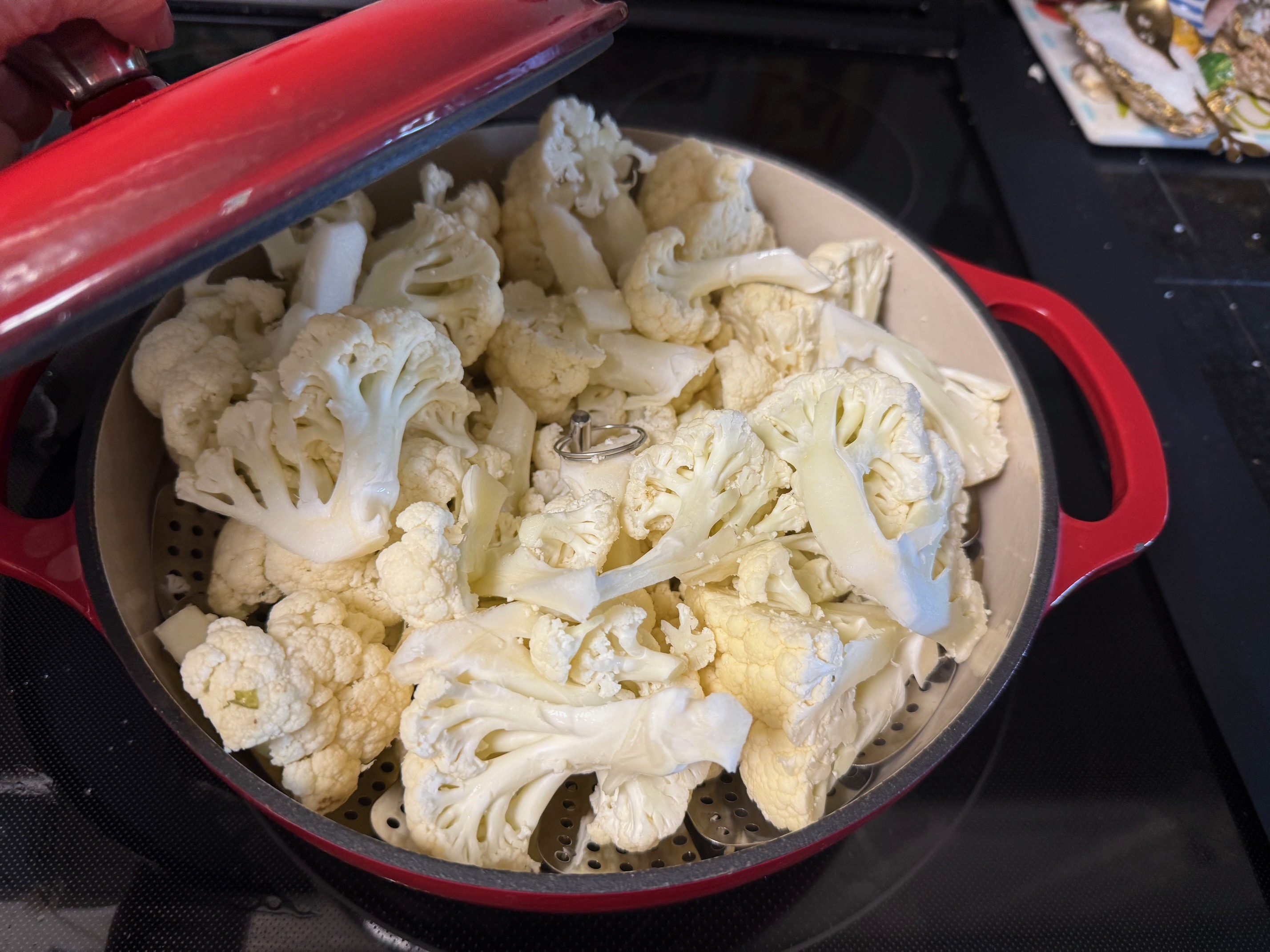 Cauliflower in pan