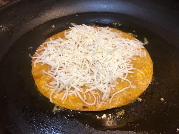 cheese on tortilla
