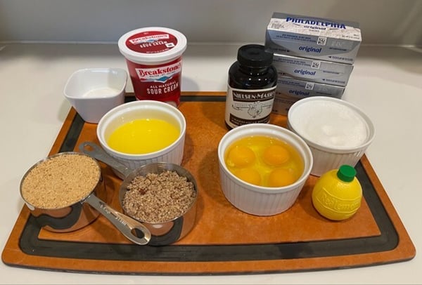 Cheesecake mise en place