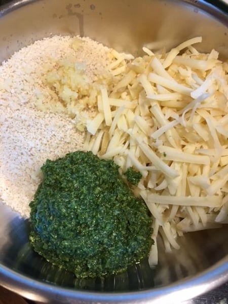 cheese pesto breadcrumbs