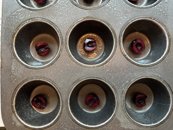 Cherries in pan
