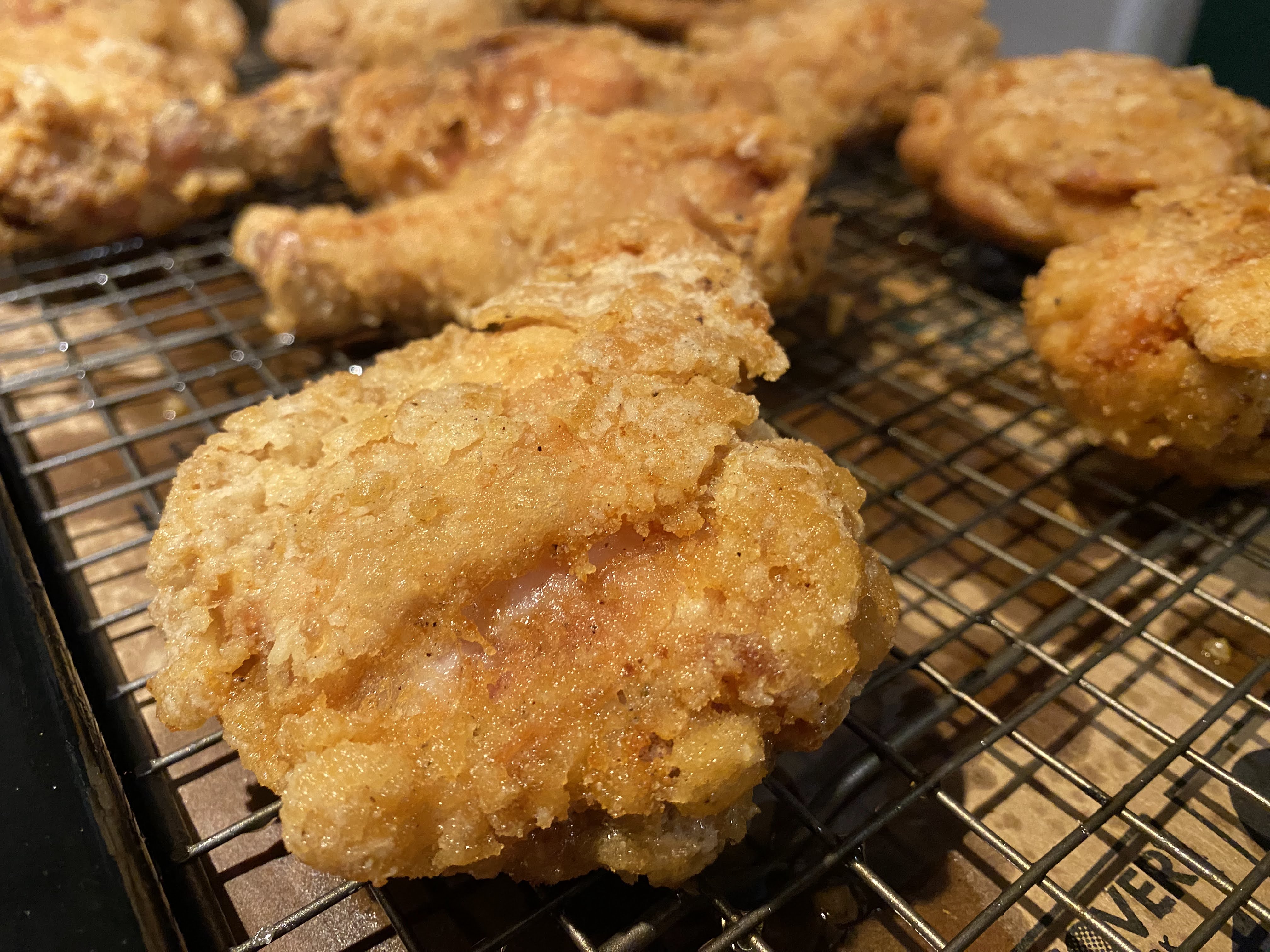 Chicken after first fry