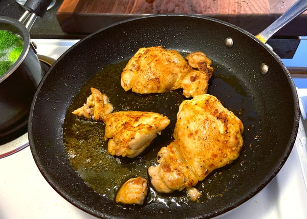 chicken in pan