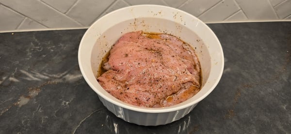 Chicken marinating