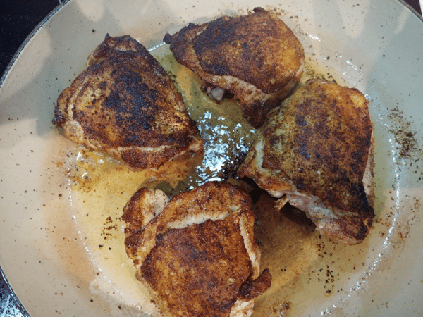 chicken thighs cooked