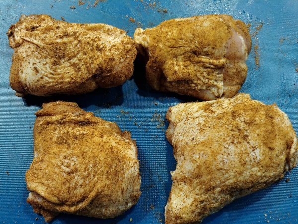 chicken thighs seasoned