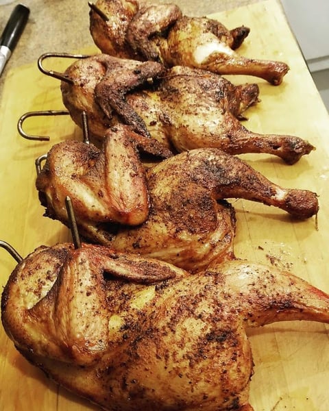 chickens cutting board