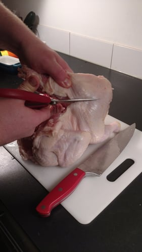 Chicken cut with Shears