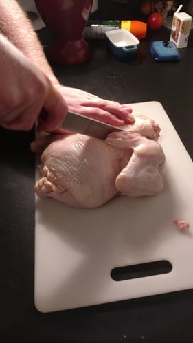 Chicken Cut with Knife