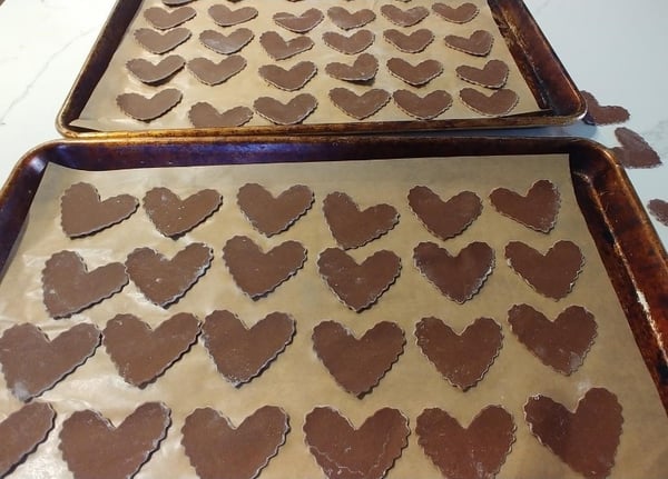 chocolate pasta hearts
