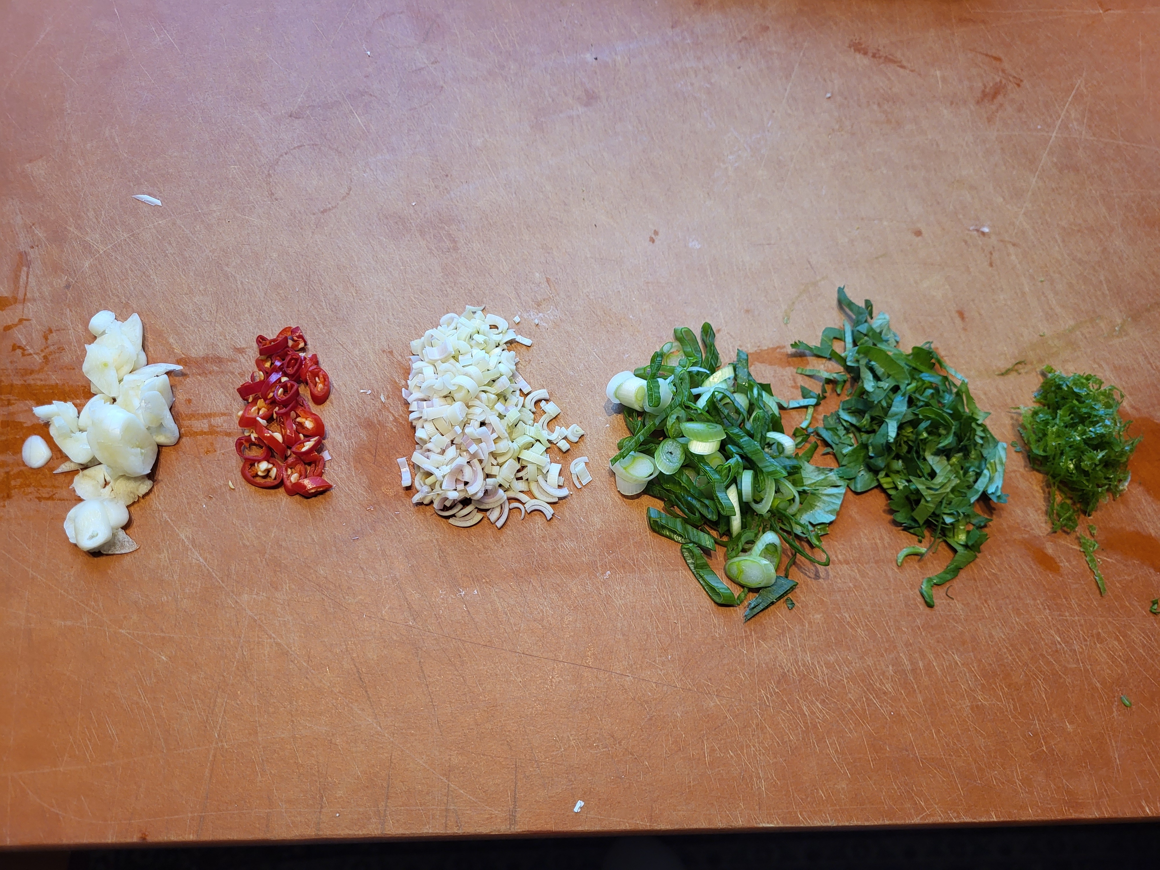 Chopped ingredients for butter