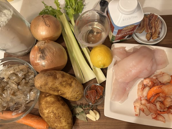 Chowder mise en place