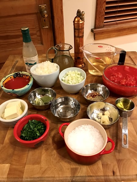 cioppino mise en place
