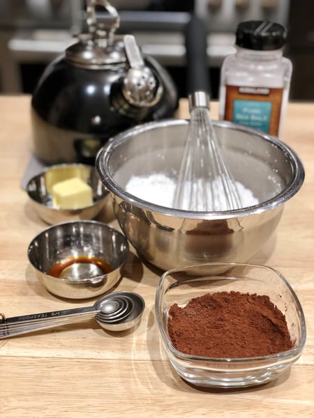 cocoa glaze ingredients and equipment