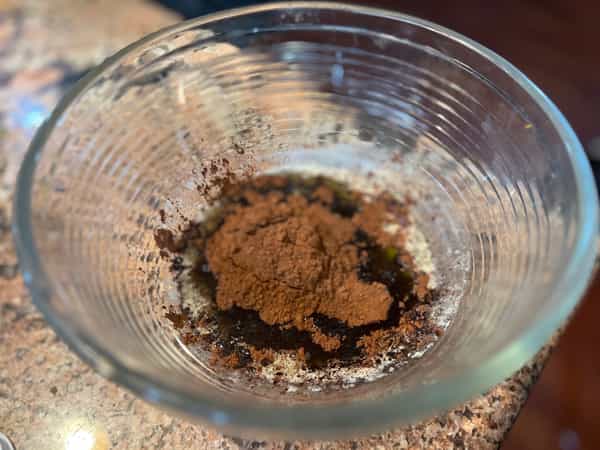 cocoa in melted butter