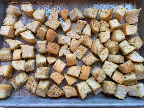 cooked croutons