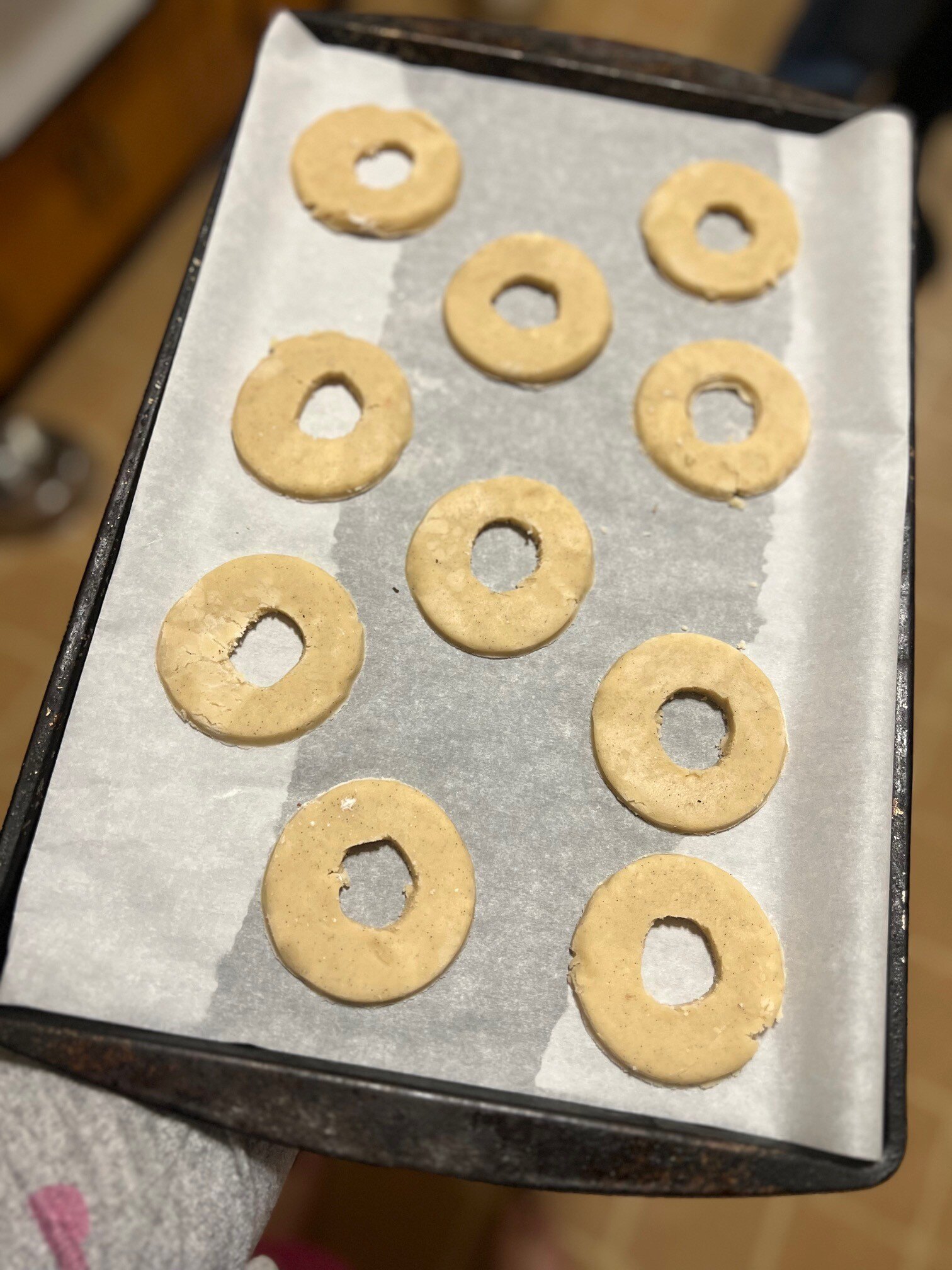 Cookies with holes cut out